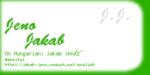 jeno jakab business card